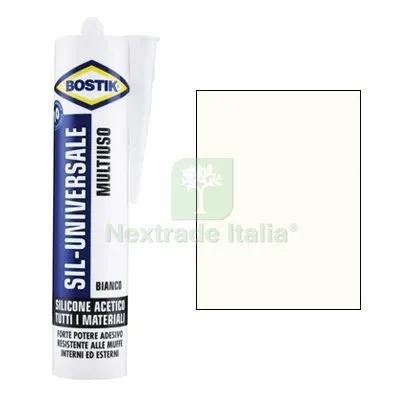 24PZ SILICONE ACETICO SIL UNIVERSALE BOSTIK BIANCO RAL 9010 ML 280 Colore Bianco — Adesivi e sigillanti — rif. FERX.VIR8389646