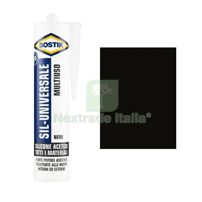 12PZ SILICONE ACETICO SIL UNIVERSALE BOSTIK NERO RAL 9005 ML 280 Colore Nero — Adesivi e sigillanti — rif. FERX.VIR8389647 12PZ SILICONE ACETICO SIL UNIVERSALE BOSTIK NERO RAL 9005 ML 280 Colore Nero — Adesivi e sigillanti — rif. FERX.VIR8389647