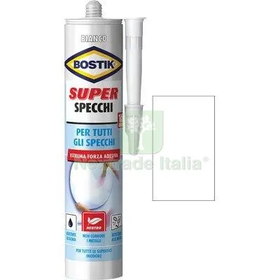 6PZ SILICONE NEUTRO SUPER SPECCHI BOSTIK BIANCO GR 425 ML 425 — Adesivi e sigillanti — rif. FERX.VIR8389650