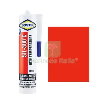 2PZ Silicone Alte Temperature Bostik Rosso ML 300 Colore Rosso — Adesivi e sigillanti — rif. FERX.VIR8389656