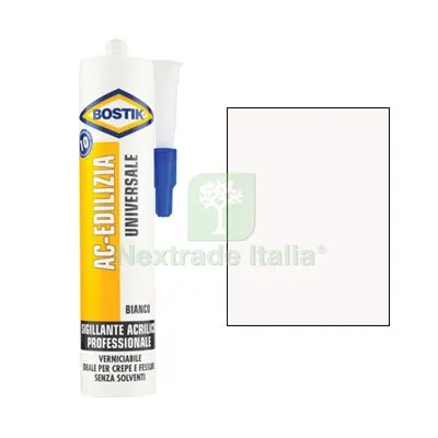 24PZ SILICONE ACRILICO AC EDILIZIA BOSTIK BIANCO VERNICIABILE ML 300 Colore Bianco — Adesivi e sigillanti — rif. FERX.VIR8389661 24PZ SILICONE ACRILICO AC EDILIZIA BOSTIK BIANCO VERNICIABILE ML 300 Colore Bianco — Adesivi e sigillanti — rif. FERX.VIR8389661