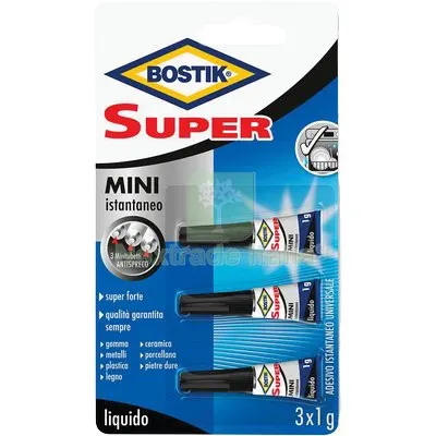 BOSTIK SUPER MINI 3XGR 1 CF=PZ 10 GR 3x1 — Adesivi e sigillanti — rif. FERX.VIR8390181 BOSTIK SUPER MINI 3XGR 1 CF=PZ 10 GR 3x1 — Adesivi e sigillanti — rif. FERX.VIR8390181