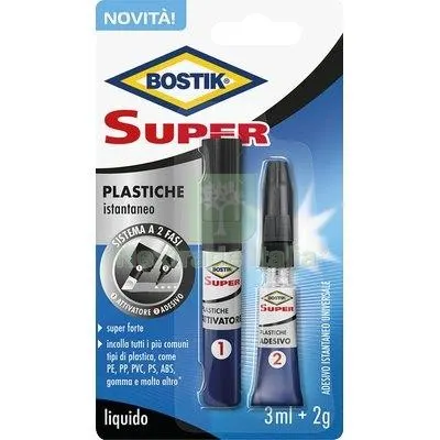 6PZ BOSTIK SUPER PLASTICHE ATTIVATORE + ADESIVO ML 3+2 — Adesivi e sigillanti — rif. FERX.VIR8390200