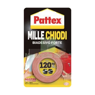 4PZ PATTEX MILLECHIODI NASTRO BIADESIVO H.MM 19 MT 1,5 — Adesivi e sigillanti — rif. FERX.VIR8390609 4PZ PATTEX MILLECHIODI NASTRO BIADESIVO H.MM 19 MT 1,5 — Adesivi e sigillanti — rif. FERX.VIR8390609