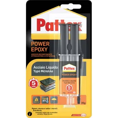 3PZ PATTEX POWER EPOXY ACCIAIO LIQUIDO MIX SIRINGA GR 35 — Adesivi e sigillanti — rif. FERX.VIR8390610 3PZ PATTEX POWER EPOXY ACCIAIO LIQUIDO MIX SIRINGA GR 35 — Adesivi e sigillanti — rif. FERX.VIR8390610