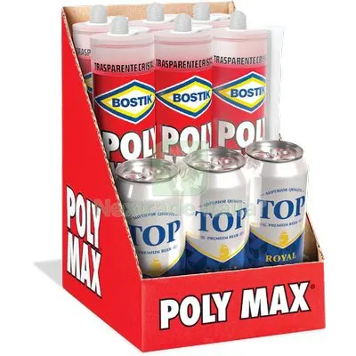 Bostik Polymax Original Express Expo Trasparente GR 300 CF= 6 Cartucce +3 Birre — Adesivi e sigillanti — rif. FERX.VIR8390874