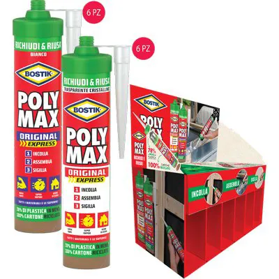 BOSTIK POLYMAX ORIGINAL EXPRESS SCC CF= PZ 6 BIANCO + PZ 6 TRASPARENTE — Adesivi e sigillanti — rif. FERX.VIR8390922 BOSTIK POLYMAX ORIGINAL EXPRESS SCC CF= PZ 6 BIANCO + PZ 6 TRASPARENTE — Adesivi e sigillanti — rif. FERX.VIR8390922