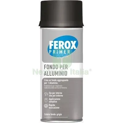 6PZ Fondo Aggrappante Spray Ferox Arexons Alluminio ML 400 ML 750 — Vernici e smalti — rif. FERX.VIR8391088 6PZ Fondo Aggrappante Spray Ferox Arexons Alluminio ML 400 ML 750 — Vernici e smalti — rif. FERX.VIR8391088