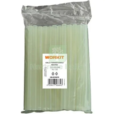 COLLA TERMOFUSIBILE MAXI WORKIT MM 12X200 CF=KG 1 L CM 20 — Adesivi e sigillanti — rif. FERX.VIR8394070 COLLA TERMOFUSIBILE MAXI WORKIT MM 12X200 CF=KG 1 L CM 20 — Adesivi e sigillanti — rif. FERX.VIR8394070
