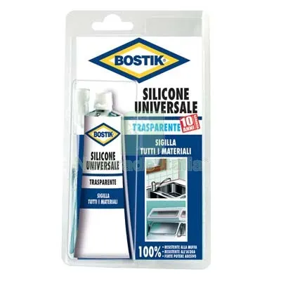 12PZ SILICONE ACETICO IN TUBETTO BOSTIK TRASPARENTE ML 60 Colore Trasparente — Adesivi e sigillanti — rif. FERX.VIR8396906