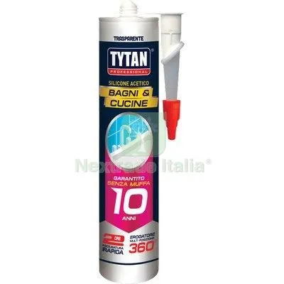 12PZ Silicone Acetico Bagni e Cucine Tytan Trasparente Rapido ML 280 Colore Trasparente — Adesivi e sigillanti — rif. FERX.VIR8396914 12PZ Silicone Acetico Bagni e Cucine Tytan Trasparente Rapido ML 280 Colore Trasparente — Adesivi e sigillanti — rif. FERX.VIR8396914