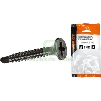 5CF Vite Cartongesso Autoperforante TTP Self Workit Fosfatata Nera Cava PH MM 3,5X45 CF=PZ 21 — Viti — rif. FERX.VIR9000342