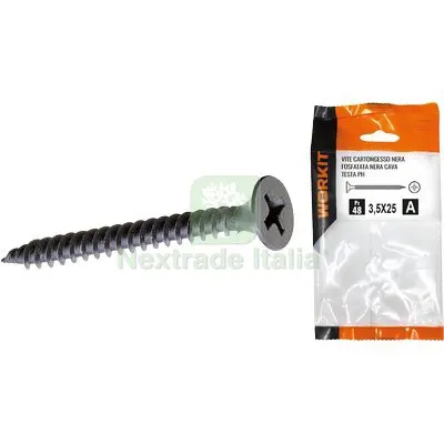 5CF VITE CARTONGESSO TTP SELF WORKIT FOSFATATA NERA CAVA PH MM 3,5X25 CF=PZ 48 — Isolanti e reti — rif. FERX.VIR9000345