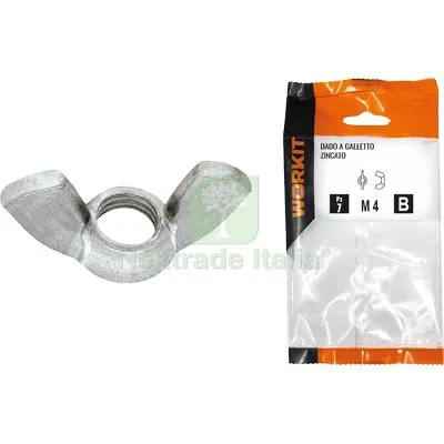 5CF DADO A GALLETTO SELF WORKIT ZINCATO M 6 CF=PZ 6 — Bulloni, dadi e rondelle — rif. FERX.VIR9000602