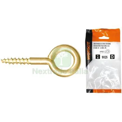 5CF OCCHIOLO A VITE OTTONE SELF WORKIT MOD 19X60 MM 9X25X3,5 CF=PZ 4 — Minuteria metallica — rif. FERX.VIR9001126