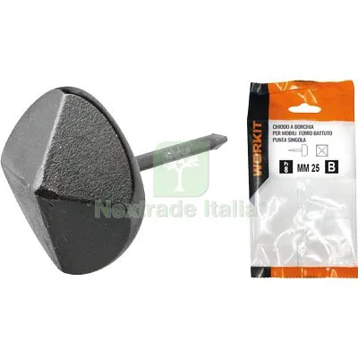 2CF Chiodo a Borchia Punta Singola Self Workit x Mobili Ferro Battuto MM 25 CF=PZ 4 — Chiodi e graffe — rif. FERX.VIR9002101