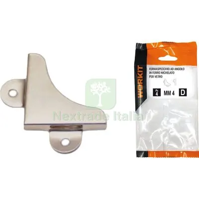 5CF FERMASPECCHIO AD ANGOLO SELF WORKIT FERRO NICHELATO VETRO MM 8 CF=PZ 4 — Ferramenta per legno e mobili — rif. FERX.VIR9002276