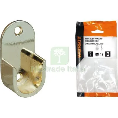 3CF Reggitubo Armadio Tondo Laterale Self Workit Zama Ottone Lucido Tubo MM 18 CF=PZ 2 — Arredo — rif. FERX.VIR9002278