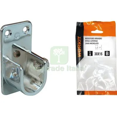2CF Reggitubo Armadio Ovale Laterale Self Workit Zama Nichelato Tubo MM 30X15 CF=PZ 2 — Arredo — rif. FERX.VIR9002282 2CF Reggitubo Armadio Ovale Laterale Self Workit Zama Nichelato Tubo MM 30X15 CF=PZ 2 — Arredo — rif. FERX.VIR9002282