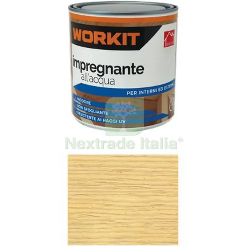 6PZ IMPREGNANTE ACQUA WORKIT TRASPARENTE ML 750 Colore Trasparente — Vernici e smalti — rif. FERX.VIR1100411 6PZ IMPREGNANTE ACQUA WORKIT TRASPARENTE ML 750 Colore Trasparente — Vernici e smalti — rif. FERX.VIR1100411