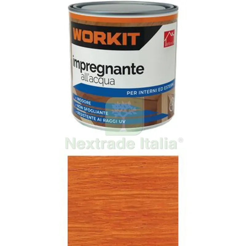 6PZ IMPREGNANTE ACQUA WORKIT MOGANO ML 750 Colore Mogano — Vernici e smalti — rif. FERX.VIR1100417 6PZ IMPREGNANTE ACQUA WORKIT MOGANO ML 750 Colore Mogano — Vernici e smalti — rif. FERX.VIR1100417