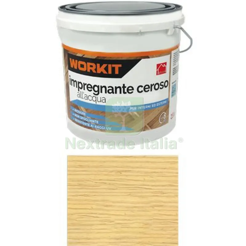 IMPREGNANTE CEROSO ACQUA WORKIT TRASPARENTE LT 2,5 Colore Trasparente ML 2500 — Vernici e smalti — rif. FERX.VIR1100441 IMPREGNANTE CEROSO ACQUA WORKIT TRASPARENTE LT 2,5 Colore Trasparente ML 2500 — Vernici e smalti — rif. FERX.VIR1100441