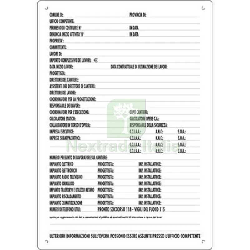 5PZ TARGA SEGNALETICA CONCESSIONI EDILI PP CM 60X40 — Utensili e segnaletica — rif. FERX.VIR1860852 5PZ TARGA SEGNALETICA CONCESSIONI EDILI PP CM 60X40 — Utensili e segnaletica — rif. FERX.VIR1860852