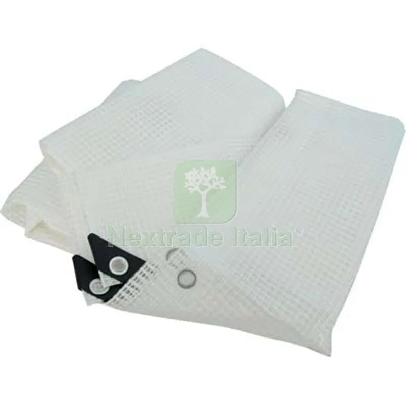 2PZ TELONE OCCHIELLATO LENO KRISTAL WORKIT TRASPARENTE GR/MQ 160 MT 3X2 + POLIECO — Teli, sacchi e reti agricole — rif. FERX.VIR4216985