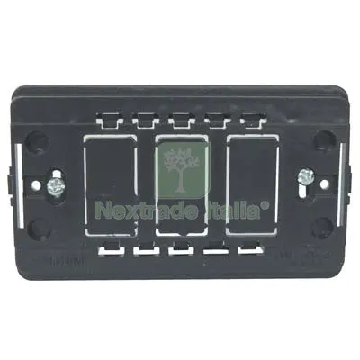 25PZ SUPPORTO FRUTTI VENUS MARLANVIL PC NERO POSTI 3 — Interruttori e prese — rif. FERX.VIR7404203