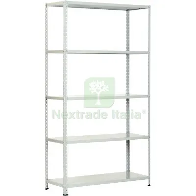 SCAFFALE KIT 5 RIPIANI ASTE INTERE PROMETAL VERN GRIGIO CM 40X120 H.CM 200 Aste Intere CM 120x40x200