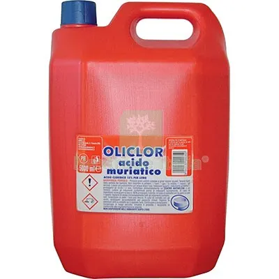 4PZ ACIDO CLORIDRICO MURIATICO 15% OLICLOR LT 5 — Diluenti e solventi — rif. FERX.VIR8392216