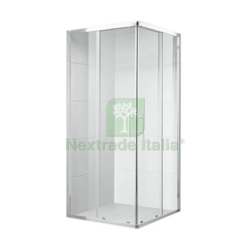 1 LATO PER DOCCIA ANGOLARE CRISTALLO LINEA ZEN cm68-70 P. Arg. luc. -V.Trasp. — Cristalleria e tavola — rif. FERX.DIA100-DTB1-C070
