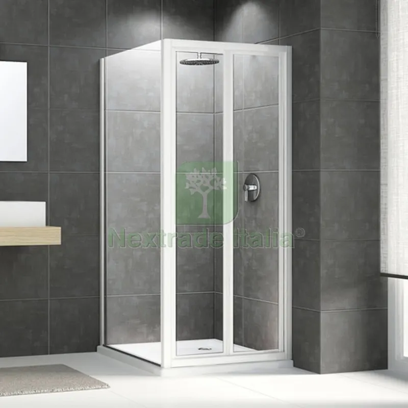 PORTA DOCCIA A SOFFIETTO LIBRO TRIS LUX ACRILICO cm 66-72 — Casalinghi e organizzazione — rif. FERX.DIA100-NT1S-070