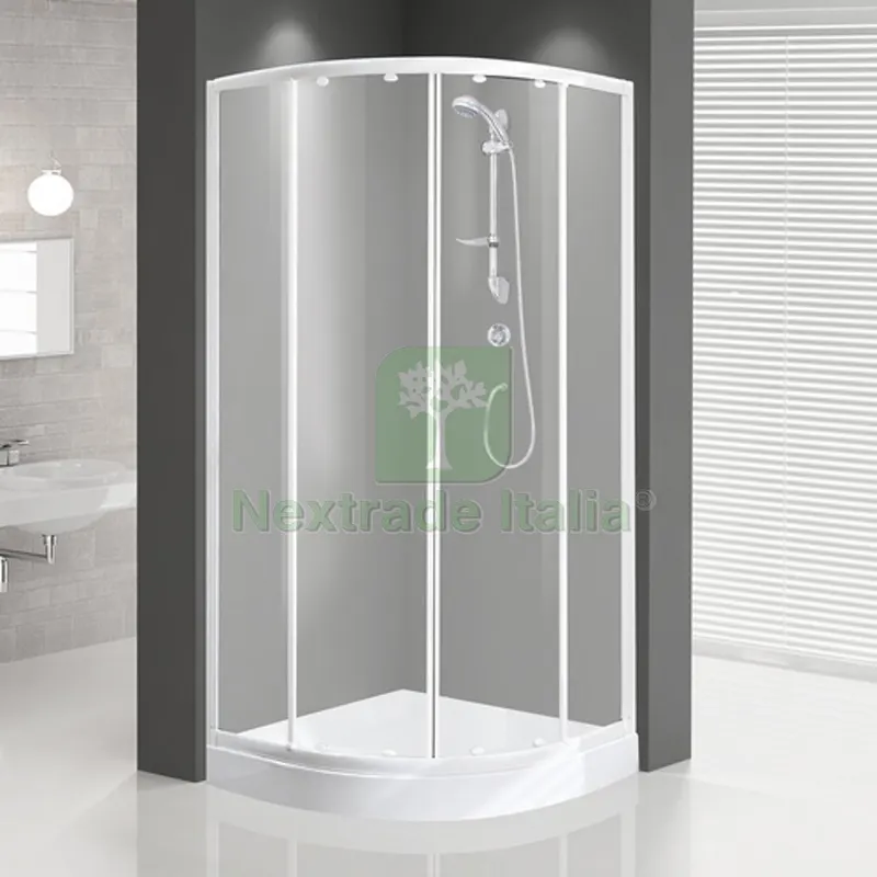 BOX DOCCIA SEMICIRCOLARE TRIS LUX ACRILICO cm 80x80 — Accessori bagno — rif. FERX.DIA100-NTCI-080