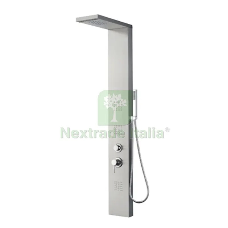 PANNELLO DOCCIA MULTIFUNZIONE MOD. RODI Acciaio inox luc. Con Led — Flessibili e allacci — rif. FERX.DIA100-PAR PANNELLO DOCCIA MULTIFUNZIONE MOD. RODI Acciaio inox luc. Con Led — Flessibili e allacci — rif. FERX.DIA100-PAR