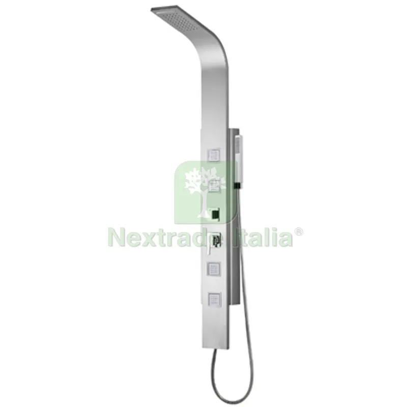 Pannello Doccia Multifunzione MOD. Santorini Acciaio inox spazzolato — Flessibili e allacci — rif. FERX.DIA100-PAS Pannello Doccia Multifunzione MOD. Santorini Acciaio inox spazzolato — Flessibili e allacci — rif. FERX.DIA100-PAS