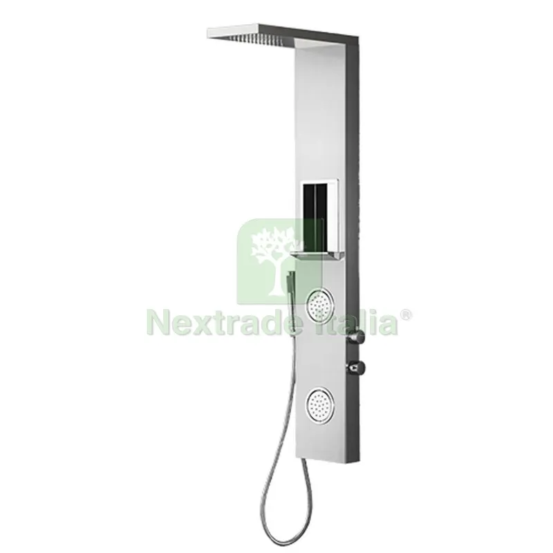 Pannello Doccia Multifunzione MOD. Zante Acciaio inox spazzolato — Flessibili e allacci — rif. FERX.DIA100-PAT02 Pannello Doccia Multifunzione MOD. Zante Acciaio inox spazzolato — Flessibili e allacci — rif. FERX.DIA100-PAT02