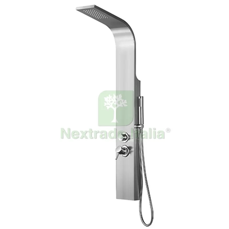 Pannello Doccia Multifunzione MOD. Maiorca Acciaio inox spazzolato — Flessibili e allacci — rif. FERX.DIA100-PAT03