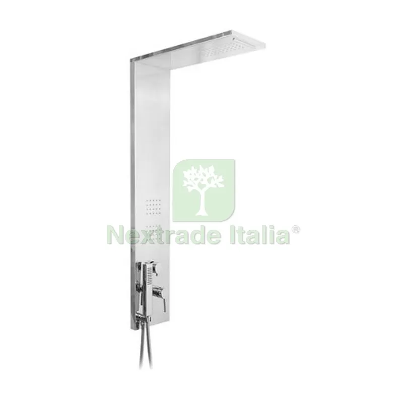PANNELLO DOCCIA MULTIFUNZIONE MOD. TREND Bianco Opaco Matt — Raccordi a pressare e multistrato — rif. FERX.DIA100-PTRE-BM