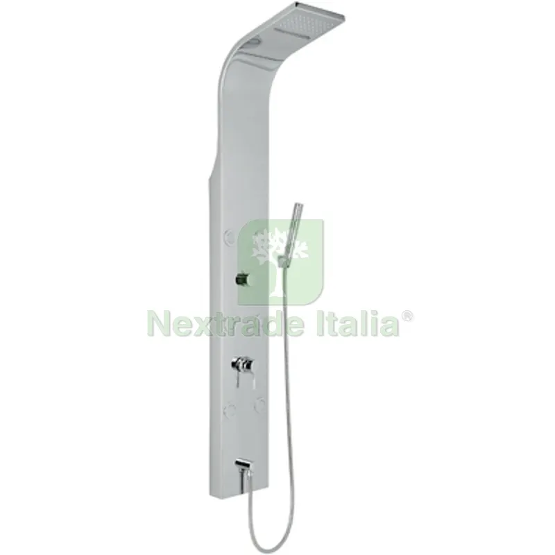Pannello Doccia Multifunzione MOD. Vittoria con LED Acciaio inox lucidato — Flessibili e allacci — rif. FERX.DIA100-PVIT Pannello Doccia Multifunzione MOD. Vittoria con LED Acciaio inox lucidato — Flessibili e allacci — rif. FERX.DIA100-PVIT