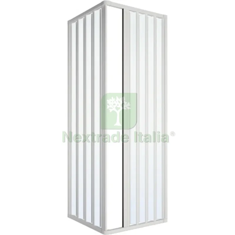 BOX DOCCIA 2 LATI SOFFIETTO RIDUCIBILE MODELLO LORIS LUX cm 100 x 100 — Accessori bagno — rif. FERX.DIA100-T2-100