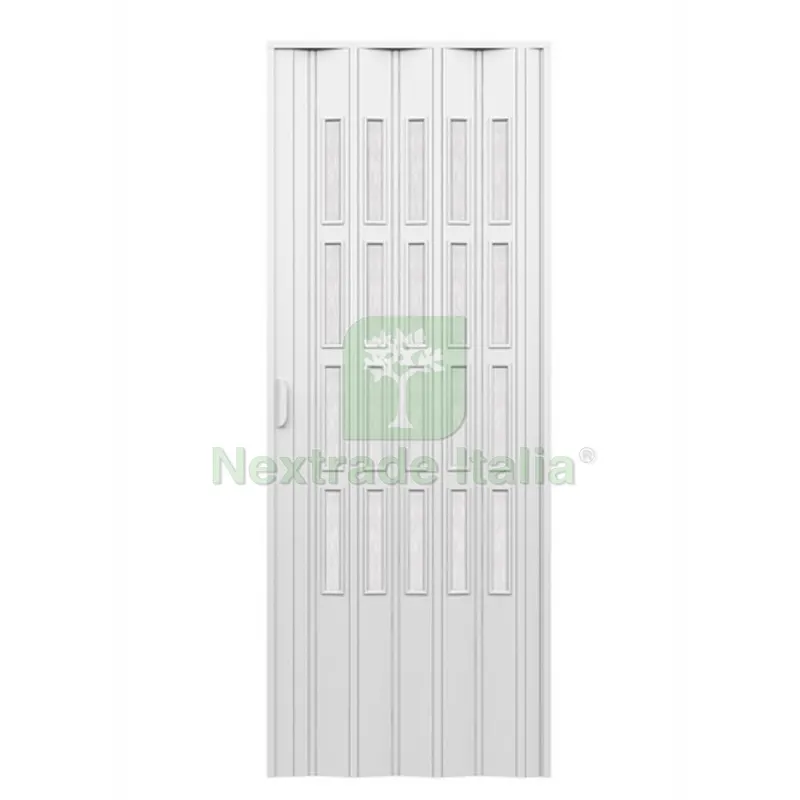 Porta D'arredo per Interno a Soffietto con Vetro Niagara Bianco cm 100 x 214 — Accessori bagno — rif. FERX.DIA100-UPVNB-100 Porta D'arredo per Interno a Soffietto con Vetro Niagara Bianco cm 100 x 214 — Accessori bagno — rif. FERX.DIA100-UPVNB-100