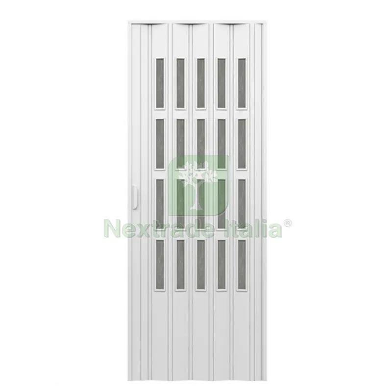 Porta D'arredo per Interno a Soffietto con Vetro Niagara Fume' cm 83 x 214 — Accessori bagno — rif. FERX.DIA100-UPVNF-083