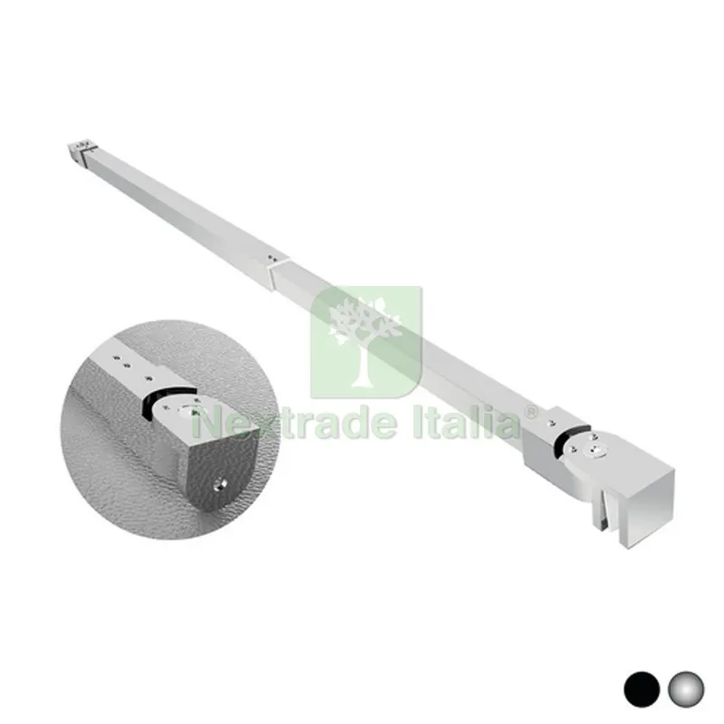 BRACCIO PER WALK IN QUADRO TELESCOPICO 2 TESTE SNODABILI cm 70-100 Nero — Accessori bagno — rif. FERX.DIA100-VQ2L-70100N