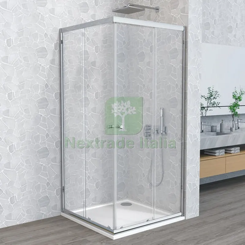 BOX DOCCIA 2 LATI CRISTALLO LINEA WONDER cm80x80 P. Arg.luc. V.Tras — Accessori bagno — rif. FERX.DIA100-WTB2-C80 BOX DOCCIA 2 LATI CRISTALLO LINEA WONDER cm80x80 P. Arg.luc. V.Tras — Accessori bagno — rif. FERX.DIA100-WTB2-C80