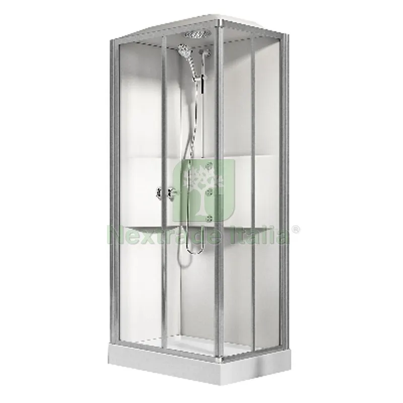 Cabina Doccia Multifunzione Apertura 2 Ante Scorr. 2 Fisse Media 2.0 cm 80x80 — Accessori bagno — rif. FERX.DIA100-XNM2-80 Cabina Doccia Multifunzione Apertura 2 Ante Scorr. 2 Fisse Media 2.0 cm 80x80 — Accessori bagno — rif. FERX.DIA100-XNM2-80