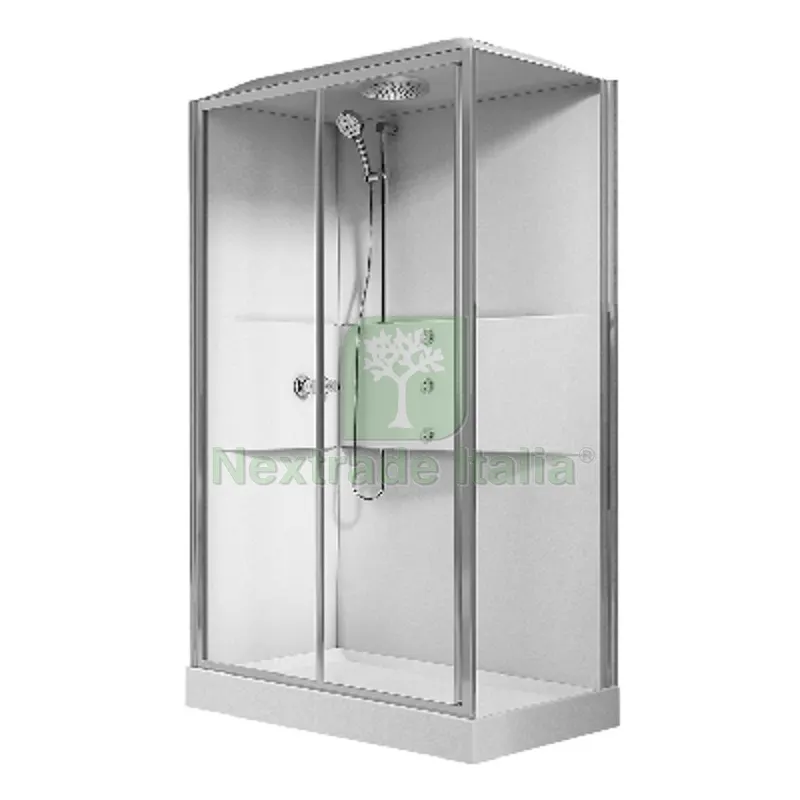 Cabina Doccia Multifunzione Apertura 1 Anta Scorrevole 1 Fissa Media 2 cm 80x120 — Accessori bagno — rif. FERX.DIA100-XNM2P-80120