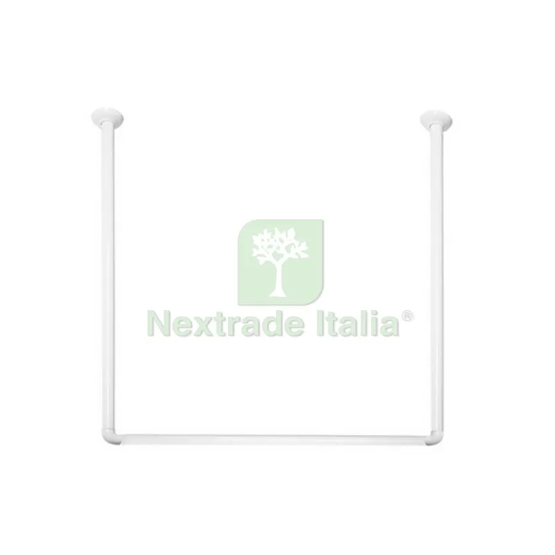 BASTONE PER TENDA DOCCIA DOCCIA 3 LATI IN ALLUMINIO BIANCO Bianco 80x80x80 cm — Tende e zanzariere — rif. FERX.DIA102-026-80