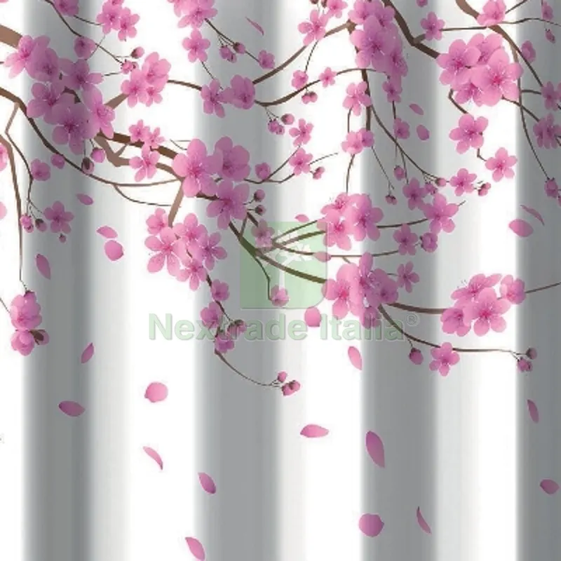 TENDA PER DOCCIA 2 LATI IN TESSUTO CM. 180 X 200 Mod. Sakura Rosa - — Tende e zanzariere — rif. FERX.DIA102-0526 TENDA PER DOCCIA 2 LATI IN TESSUTO CM. 180 X 200 Mod. Sakura Rosa - — Tende e zanzariere — rif. FERX.DIA102-0526