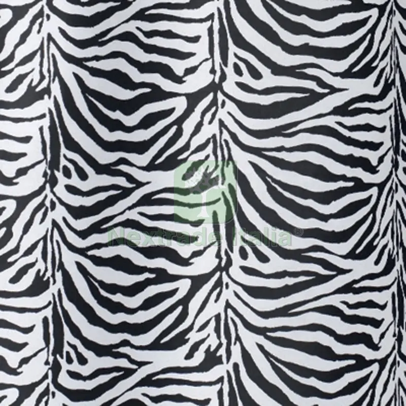 Tenda per Doccia 2 Lati in Tessuto CM. 180 x 200 Mod. Zebra Nero - — Accessori bagno — rif. FERX.DIA102-0528 Tenda per Doccia 2 Lati in Tessuto CM. 180 x 200 Mod. Zebra Nero - — Accessori bagno — rif. FERX.DIA102-0528
